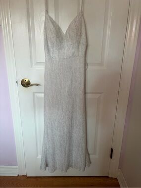 City Studio Silver Sparkle Strapless Slip Dress